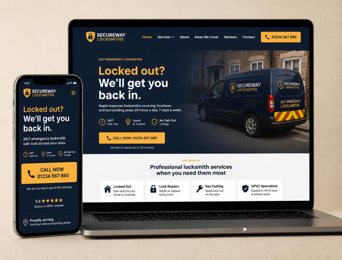 Local Locksmith Lead Website desktop screenshot